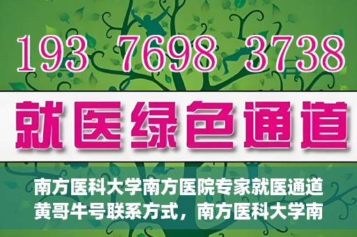 南方医科大学南方医院专家就医通道黄哥牛号联系方式，南方医科大学南方医院专家就医通道，黄哥牛号联系方式全解析