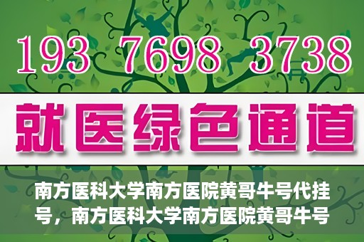 南方医科大学南方医院黄哥牛号代挂号，南方医科大学南方医院黄哥牛号挂号攻略，轻松解决代挂号问题