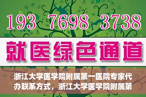 浙江大学医学院附属第一医院专家代办联系方式，浙江大学医学院附属第一医院专家联系服务热线及联系方式全解析