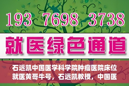 石远凯中国医学科学院肿瘤医院床位就医黄哥牛号，石远凯教授，中国医学科学院肿瘤医院床位就医攻略与黄哥牛号的故事