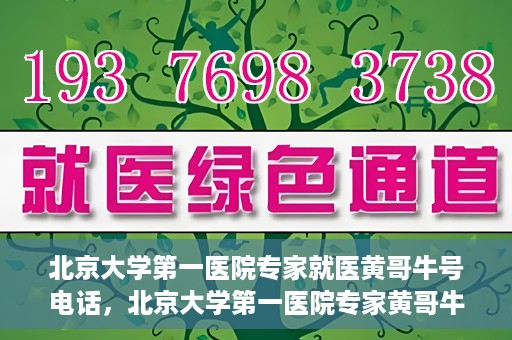 北京大学第一医院专家就医黄哥牛号电话，北京大学第一医院专家黄哥牛号电话就医指南