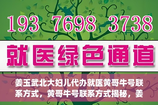 姜玉武北大妇儿代办就医黄哥牛号联系方式，黄哥牛号联系方式揭秘，姜玉武教授在北大妇儿医院的便捷就医服务
