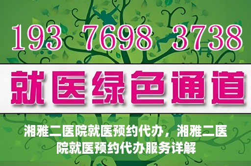 湘雅二医院就医预约代办，湘雅二医院就医预约代办服务详解