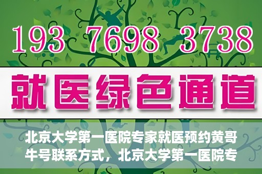 北京大学第一医院专家就医预约黄哥牛号联系方式，北京大学第一医院专家就医预约指南，黄哥牛号联系方式全解析