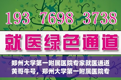 郑州大学第一附属医院专家就医通道黄哥牛号，郑州大学第一附属医院专家就医通道，黄哥牛号引领就医新风尚