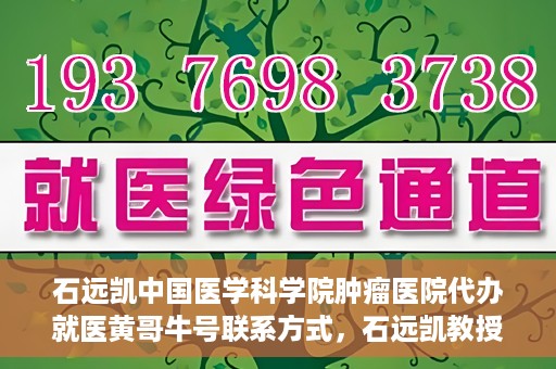 石远凯中国医学科学院肿瘤医院代办就医黄哥牛号联系方式，石远凯教授团队就医咨询联系方式，黄哥牛号代办就医服务揭秘