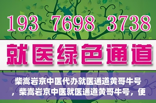 柴嵩岩京中医代办就医通道黄哥牛号，柴嵩岩京中医就医通道黄哥牛号，便捷就医新选择