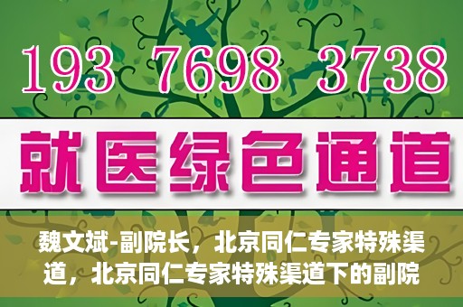 魏文斌-副院长，北京同仁专家特殊渠道，北京同仁专家特殊渠道下的副院长魏文斌专访报道