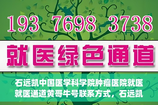 石远凯中国医学科学院肿瘤医院就医就医通道黄哥牛号联系方式，石远凯领衔的中国医学科学院肿瘤医院就医通道，黄哥牛号联系方式全解析
