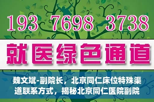 魏文斌-副院长，北京同仁床位特殊渠道联系方式，揭秘北京同仁医院副院长魏文斌与床位特殊渠道的联系之道