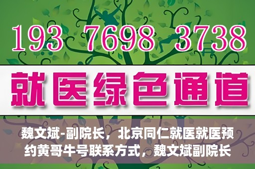 魏文斌-副院长，北京同仁就医就医预约黄哥牛号联系方式，魏文斌副院长与北京同仁医院预约就医秘籍，黄哥牛号联系方式揭秘