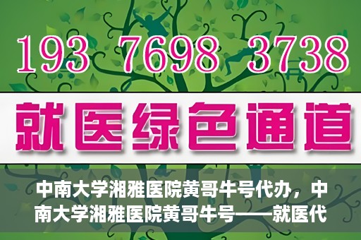 中南大学湘雅医院黄哥牛号代办，中南大学湘雅医院黄哥牛号——就医代办服务详解