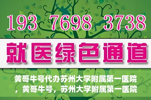 黄哥牛号代办苏州大学附属第一医院，黄哥牛号，苏州大学附属第一医院代办服务详解