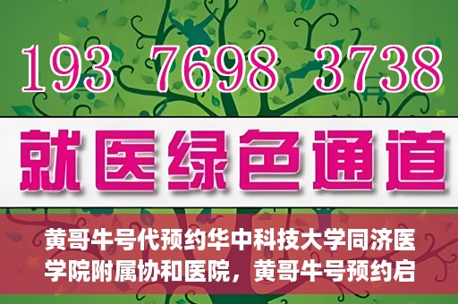黄哥牛号代预约华中科技大学同济医学院附属协和医院，黄哥牛号预约启动，华中科技大学同济医学院附属协和医院专业服务开启预约通道