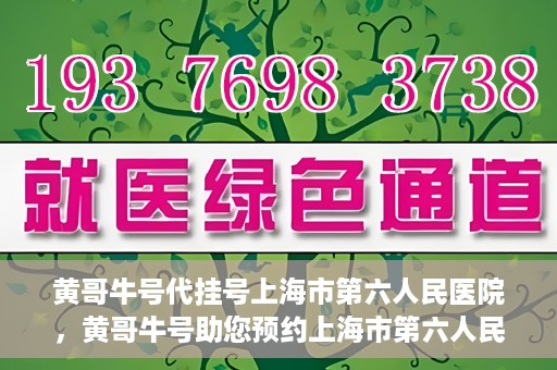 黄哥牛号代挂号上海市第六人民医院，黄哥牛号助您预约上海市第六人民医院挂号服务