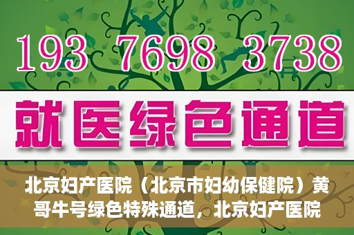 北京妇产医院（北京市妇幼保健院）黄哥牛号绿色特殊通道，北京妇产医院（北京市妇幼保健院）黄哥牛号绿色特殊通道，关爱母婴健康的新路径