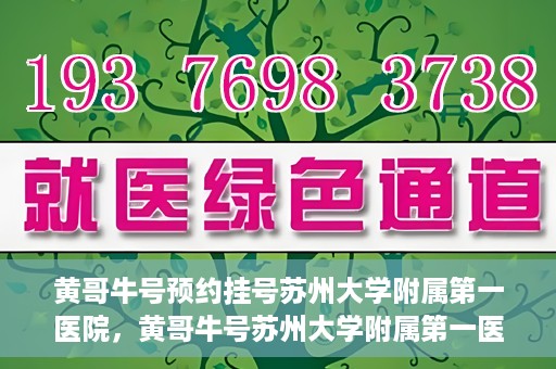 黄哥牛号预约挂号苏州大学附属第一医院，黄哥牛号苏州大学附属第一医院预约挂号攻略