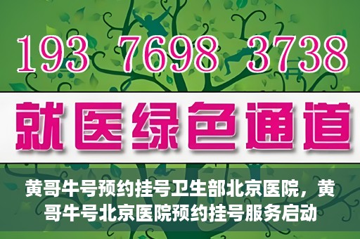 黄哥牛号预约挂号卫生部北京医院，黄哥牛号北京医院预约挂号服务启动