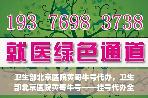 卫生部北京医院黄哥牛号代办，卫生部北京医院黄哥牛号——挂号代办全攻略