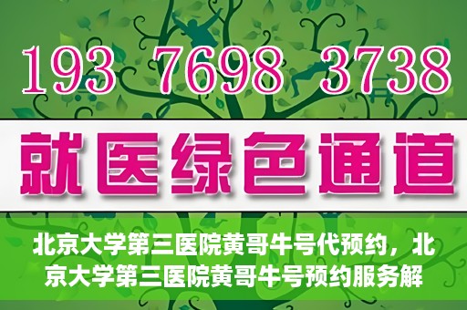 北京大学第三医院黄哥牛号代预约，北京大学第三医院黄哥牛号预约服务解析