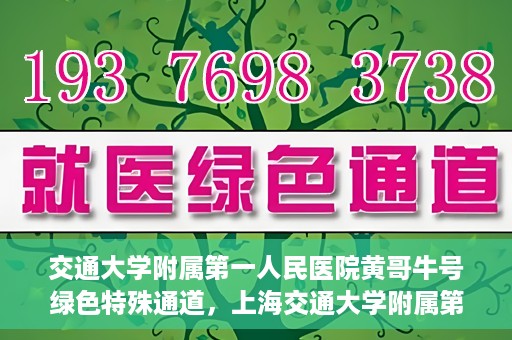 交通大学附属第一人民医院黄哥牛号绿色特殊通道，上海交通大学附属第一人民医院黄哥牛号，绿色特殊通道开启健康之门
