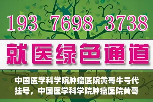 中国医学科学院肿瘤医院黄哥牛号代挂号，中国医学科学院肿瘤医院黄哥牛号助您解决挂号难题