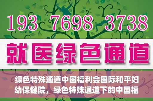 绿色特殊通道中国福利会国际和平妇幼保健院，绿色特殊通道下的中国福利会国际和平妇幼保健院，守护母婴健康的温馨港湾