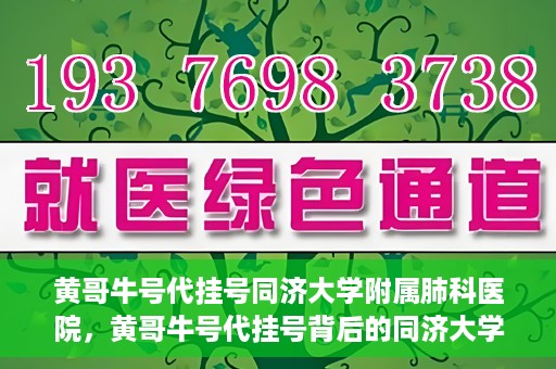 黄哥牛号代挂号同济大学附属肺科医院，黄哥牛号代挂号背后的同济大学附属肺科医院就医故事