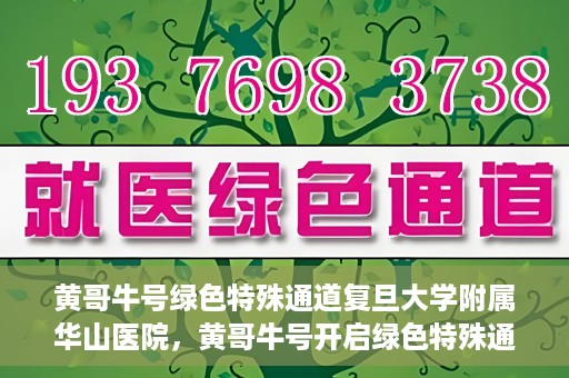 黄哥牛号绿色特殊通道复旦大学附属华山医院，黄哥牛号开启绿色特殊通道，华山医院展现医疗新力量