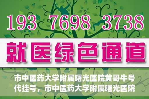 市中医药大学附属曙光医院黄哥牛号代挂号，市中医药大学附属曙光医院黄哥牛号代挂号服务解析