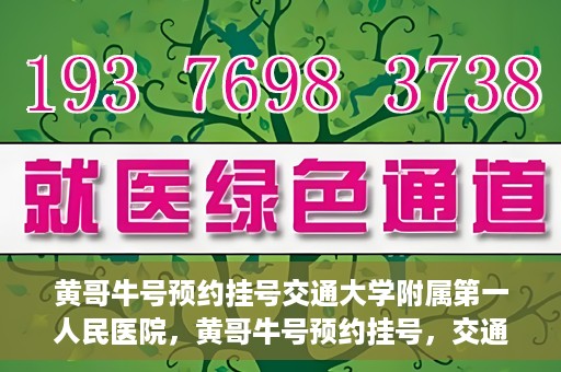 黄哥牛号预约挂号交通大学附属第一人民医院，黄哥牛号预约挂号，交通大学附属第一人民医院就医新体验