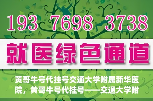 黄哥牛号代挂号交通大学附属新华医院，黄哥牛号代挂号——交通大学附属新华医院的健康护航之路