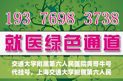 交通大学附属第六人民医院黄哥牛号代挂号，上海交通大学附属第六人民医院黄哥牛号代挂号攻略