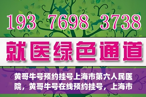 黄哥牛号预约挂号上海市第六人民医院，黄哥牛号在线预约挂号，上海市第六人民医院就医新选择