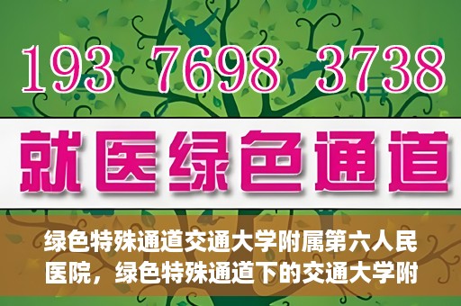 绿色特殊通道交通大学附属第六人民医院，绿色特殊通道下的交通大学附属第六人民医院探索