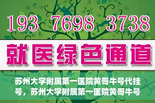 苏州大学附属第一医院黄哥牛号代挂号，苏州大学附属第一医院黄哥牛号代挂号服务解析