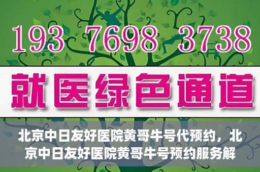 北京中日友好医院黄哥牛号代预约，北京中日友好医院黄哥牛号预约服务解析