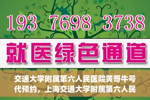 交通大学附属第六人民医院黄哥牛号代预约，上海交通大学附属第六人民医院黄哥牛号预约服务启动