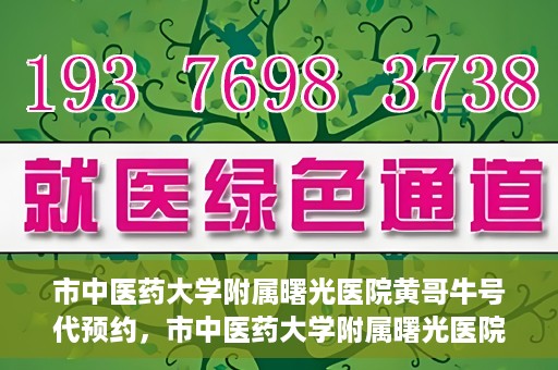 市中医药大学附属曙光医院黄哥牛号代预约，市中医药大学附属曙光医院黄哥牛号预约服务启动