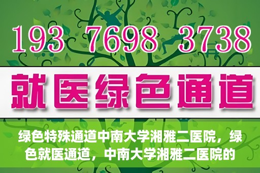 绿色特殊通道中南大学湘雅二医院，绿色就医通道，中南大学湘雅二医院的独特实践
