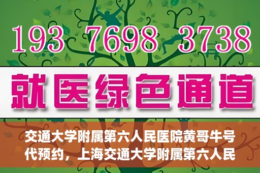 交通大学附属第六人民医院黄哥牛号代预约，上海交通大学附属第六人民医院黄哥牛号预约服务启动