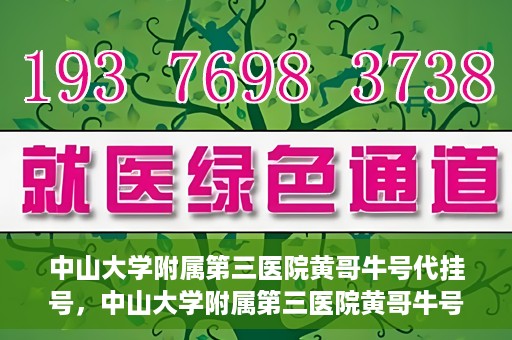 中山大学附属第三医院黄哥牛号代挂号，中山大学附属第三医院黄哥牛号助您轻松挂号就医