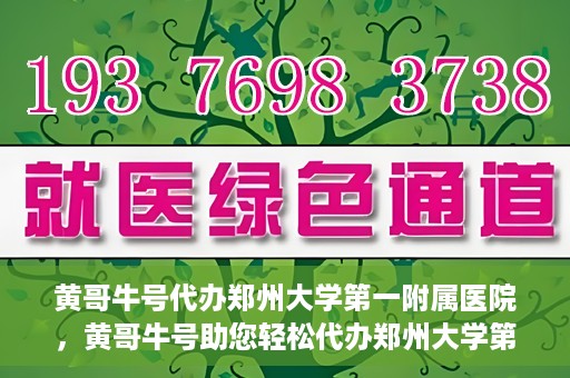 黄哥牛号代办郑州大学第一附属医院，黄哥牛号助您轻松代办郑州大学第一附属医院事务