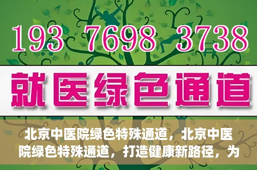 北京中医院绿色特殊通道，北京中医院绿色特殊通道，打造健康新路径，为患者解忧解困