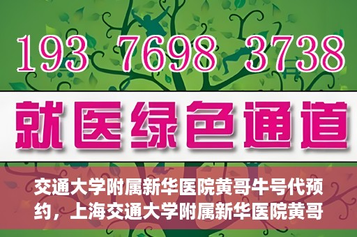 交通大学附属新华医院黄哥牛号代预约，上海交通大学附属新华医院黄哥牛号预约服务解析
