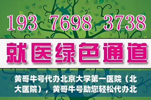 黄哥牛号代办北京大学第一医院（北大医院），黄哥牛号助您轻松代办北大医院事务，一站式服务开启就医新篇章