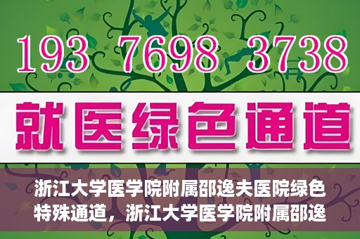 浙江大学医学院附属邵逸夫医院绿色特殊通道，浙江大学医学院附属邵逸夫医院绿色特殊通道，高效医疗服务的创新实践
