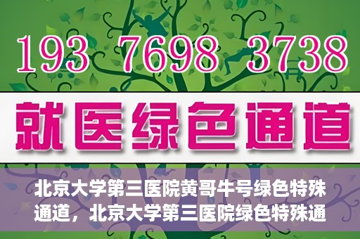 北京大学第三医院黄哥牛号绿色特殊通道，北京大学第三医院绿色特殊通道，黄哥牛号的探索与实践