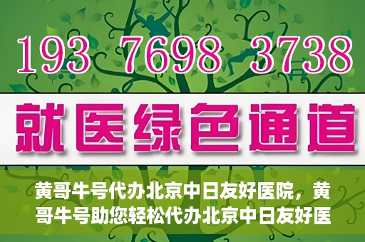 黄哥牛号代办北京中日友好医院，黄哥牛号助您轻松代办北京中日友好医院手续
