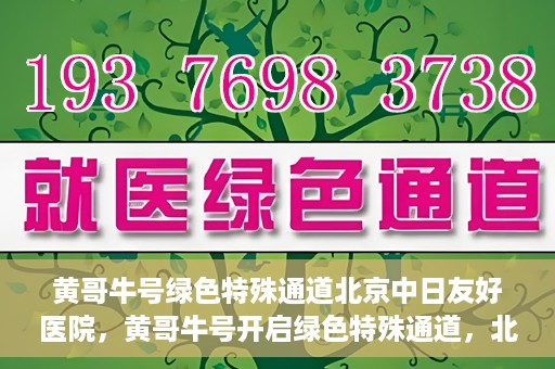 黄哥牛号绿色特殊通道北京中日友好医院，黄哥牛号开启绿色特殊通道，北京中日友好医院助力健康之路